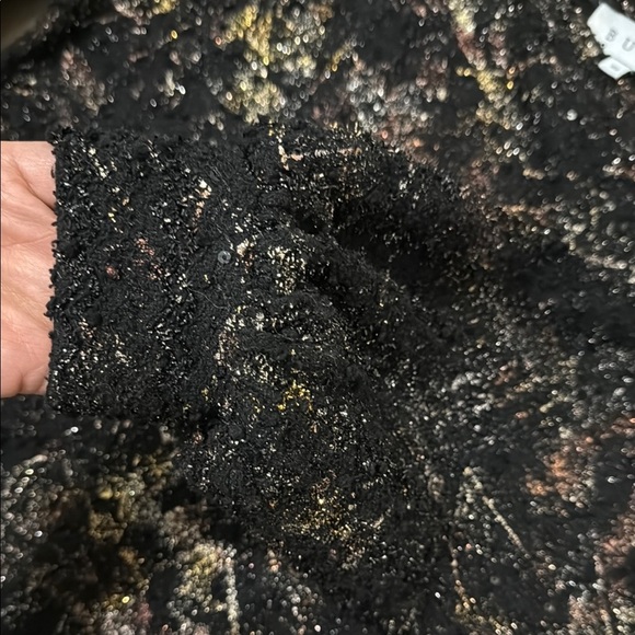 BURU Black and Gold Crew Neck Sweater with Abstract Pattern - Picture 4 of 14